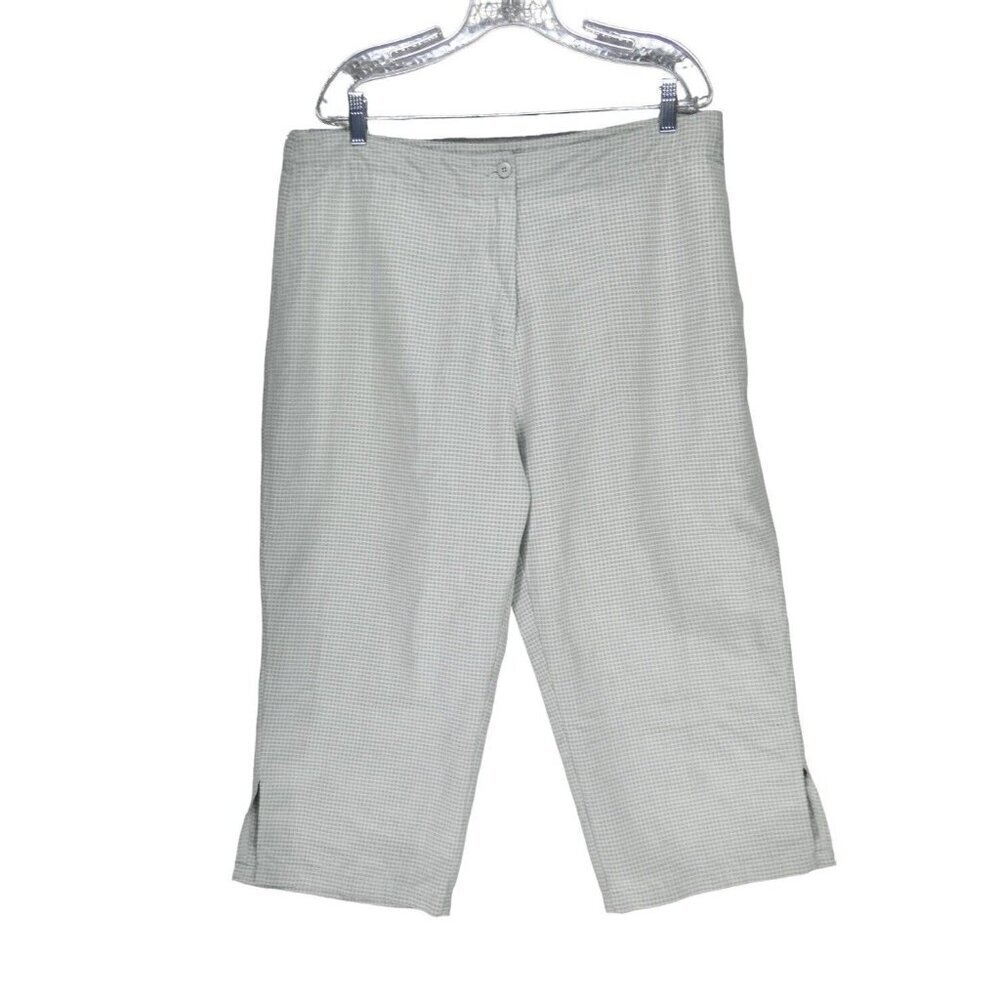 WOOLRICH‎ Crop Capri Pants Women's Size 18 Outdoor Seaforam Check Soft Polynosic
